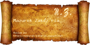 Mazurek Zakária névjegykártya